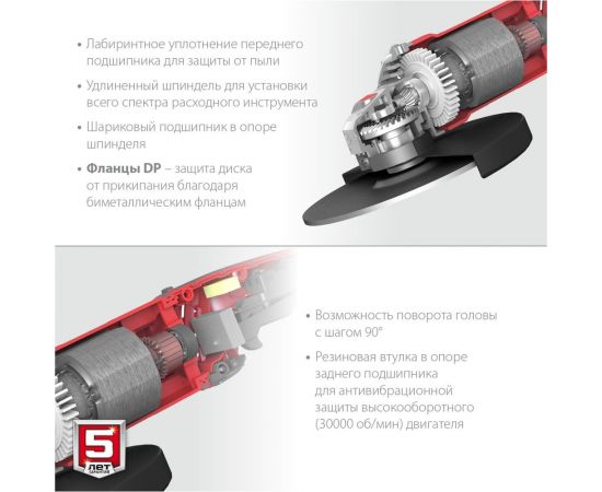Углошлифовальная машина ЗУБР 230 мм, 2200 Вт УШМ-230-2205 П – изображение 12