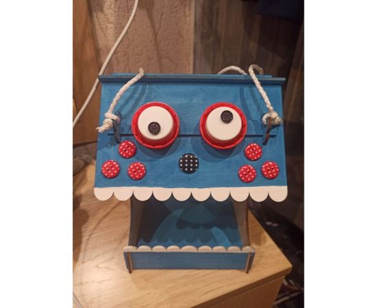 Деревянная модель для сборки PREZENT Кормушка садовая 3, 17.5x16x21 см КРМ-003 – изображение 2