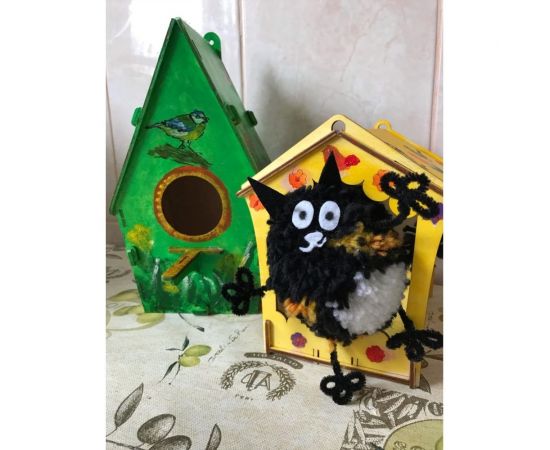 Деревянная модель для сборки PREZENT Скворечник 6, 17.5x23x13.5 см СКВ-006 – изображение 6