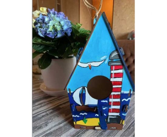 Деревянная модель для сборки PREZENT Скворечник 6, 17.5x23x13.5 см СКВ-006 – изображение 5