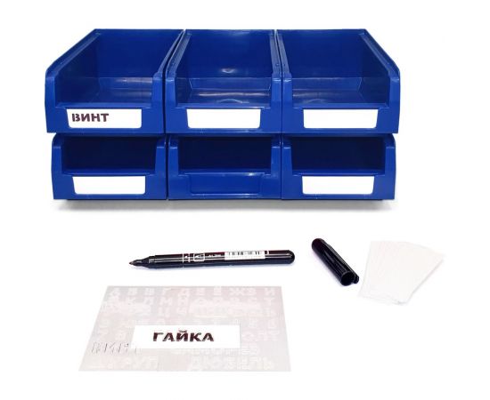 Лоток ООО ММПО 165x100x75 мм, синий, комплект – 6 шт. 4673738646114 