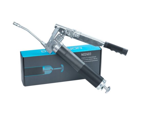 Шприц 2-х плунжерный для густой смазки NORDBERG, с переключением плунжеров, 400мл NO2403 