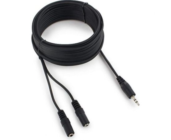 Кабель-разветвитель аудио сигнала Cablexpert джек 3.5 папа-2х джек 3.5 мама, 5м, черный CCA-415 