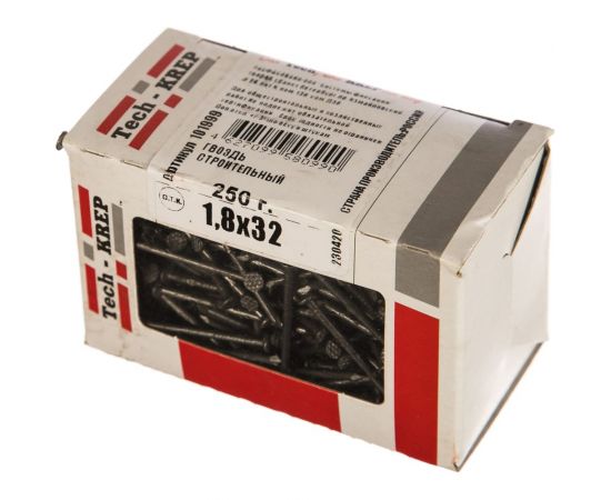 Строительный гвоздь 1.8х32, 250г (примерно 391 шт.) - коробка Tech-Krep 101999 – изображение 2