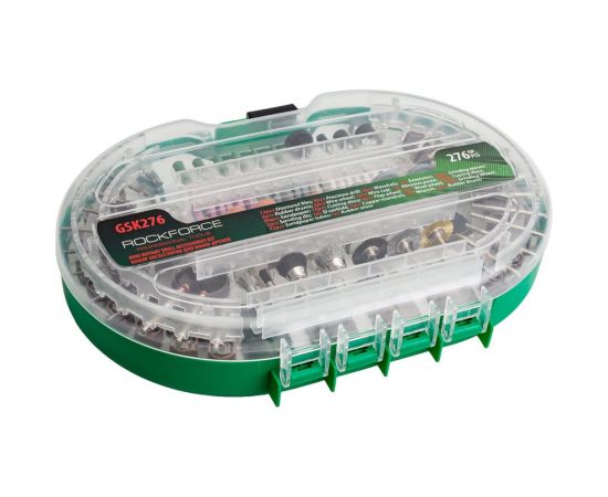 Набор аксессуаров для мини-дрелей 276 шт в пластиковом кейсе ROCKFORCE RF-GSK276 – изображение 7