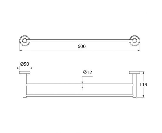 Двойной полотенцесушитель латунь IDDIS Calipso ID CALSB20i49 – изображение 3