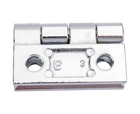 Накладная петля ТРИЗАМ ПН4040.1.2.4 (40х40 мм; металл; хром; 4 отверстия М5; 180 градусов) TRZ0090 – изображение 3