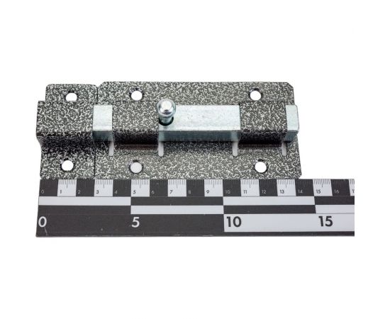 Накладная усиленная задвижка для дверей Россия ЗД-06 порошковое покрытие серебро квадратный засов 15x145x15 мм 60x145 мм 37786-6 – изображение 2