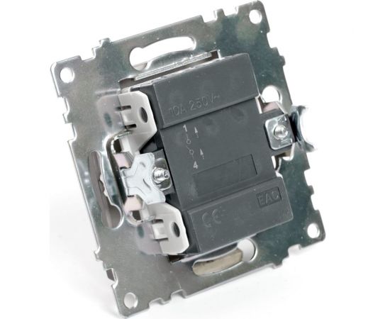 1-клавишный механизм выключателя c индикатором STEKKER GLS10-7101-04, 250В, 10А, серия Катрин, шоколад 49022 – изображение 4