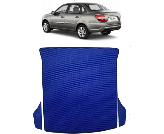 Ковры в салон автомобиля Eva Smart lada granta 2011 - эва сота чёрные c черной окантовкой 1916-B5B5-S – изображение 2