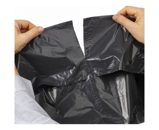 Мешки в рулоне для мусора 120 л, черные, 10 шт, ПВД, 55 мкм, 68x105 см ЛЮБАША 608097 – изображение 3