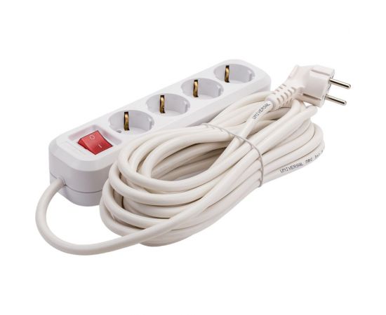 Удлинитель UNIVersal s-304а пвс 3/1,5 4гн. с заземлением, с выключателем, длина 7м (еврослот) 1736 