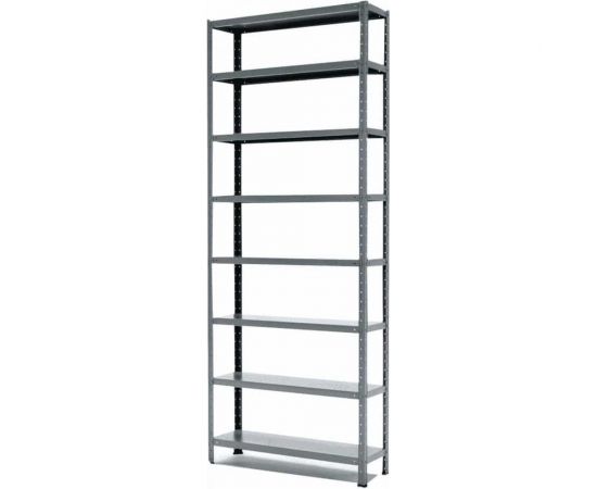 Стеллаж ООО ФУРАМА СТФУ 2500x1100x300 мм, 8 полок, серый СТФУ251130-8 