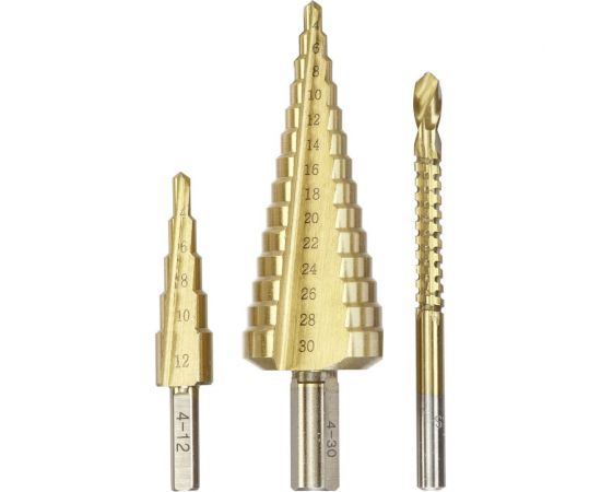 Набор ступенчатых сверл, 3 предмета kwb 525890 