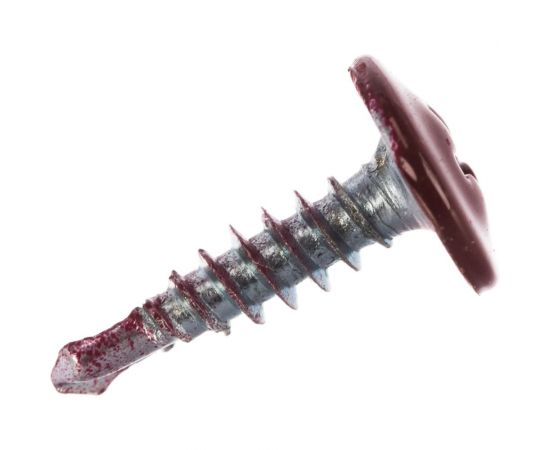 Прессшайба Качественный КРЕПЕЖ 4.2х16 мм, красное вино RAL 3005, сверло, 250 шт 0300235 КЧ 