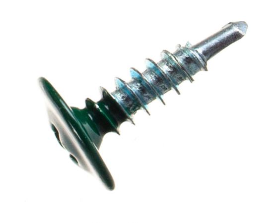 Прессшайба Качественный КРЕПЕЖ 4.2х16 мм, зеленый мох RAL 6005, сверло, 250 шт 0300211 КЧ 