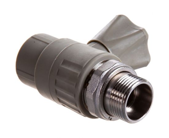 Кран шаровой с наружной резьбой для радиатора VALFEX PP-R серая, 25 мм х3/4"" 10149025Г 007-7692 – изображение 3