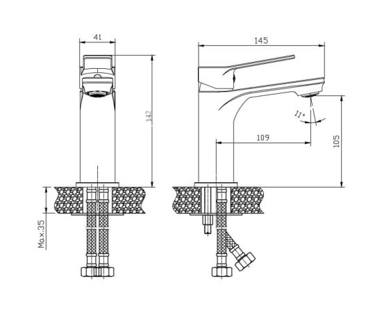 Одноручный смеситель для умывальника RUSH Haiti хром HA1935-11 – изображение 2