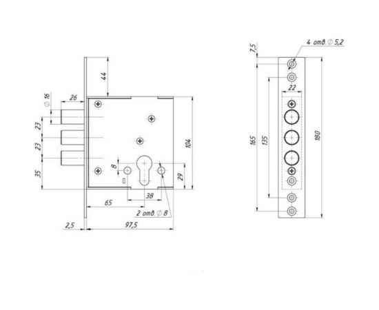Врезной замок Siblock ЗВЦ-11 590 – изображение 2