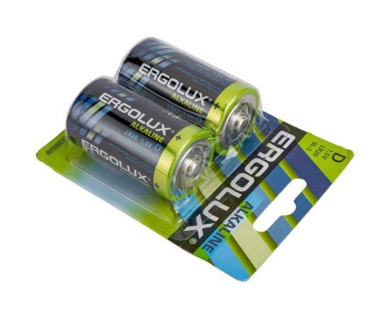 Батарейка Ergolux 1.5В, LR20, Alkaline, BL-2 11752 – изображение 3