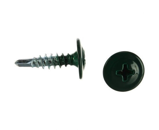 Прессшайба Качественный КРЕПЕЖ 4.2х16 мм, зеленый мох RAL 6005, сверло, 250 шт 0300211 КЧ – изображение 4