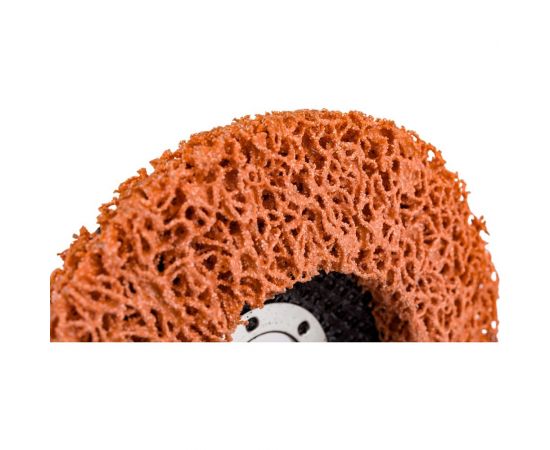 Диск для снятия ржавчины 125x22х13 мм, оранжевый, конический под УШМ Русский Мастер РМ-381355 – изображение 2