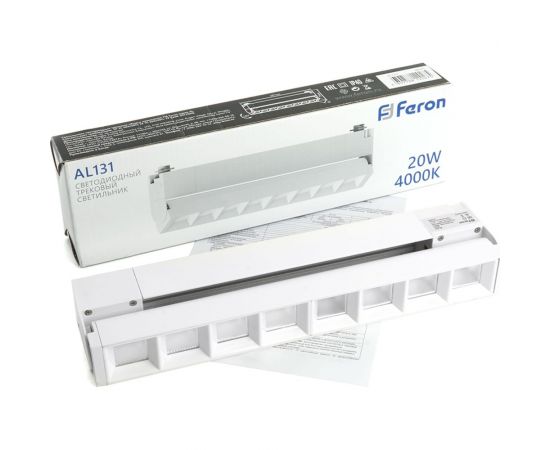 Светодиодный трековый однофазный светильник FERON AL131 на шинопровод 20W 4000K 60 градусов белый 48375 – изображение 10