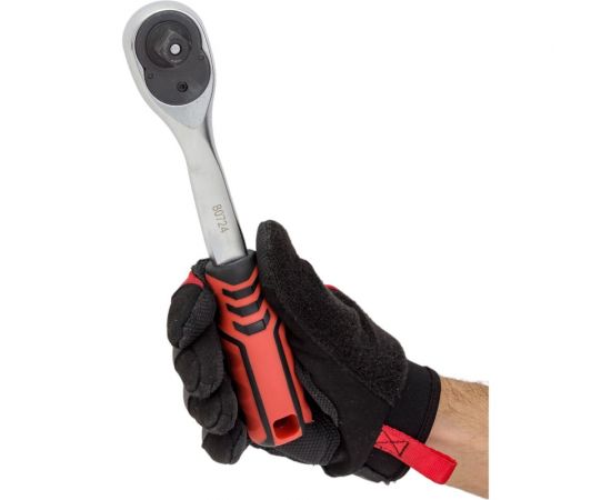 Реверсивная трещотка Forcekraft с прорезиненной ручкой, 1/2, L-250мм, 72зуб FK-80724 51424 – изображение 2