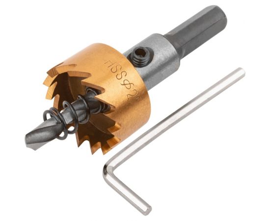 Коронка кольцевая по металлу 25 мм, HSS сталь, титановое покрытие FIT 36864 