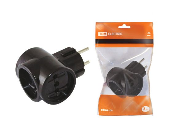 Тройник TDM 3х2П 16А 250B ЕВРО Ретро карболит SQ1806-0101 