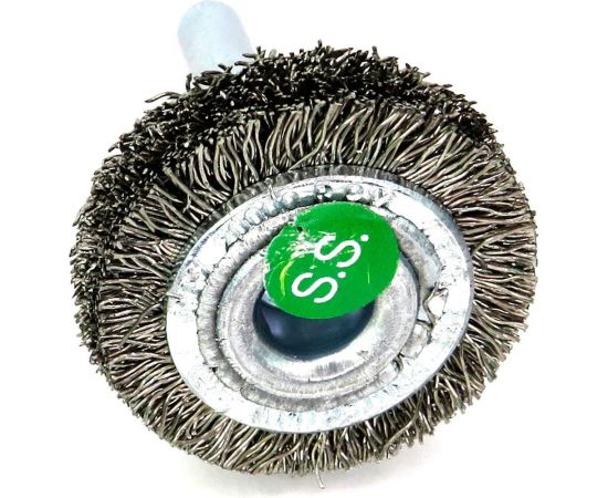 Щетка для дрели дисковая 30x10 мм, с хв-м 6 мм, гофрированная нержавеющая сталь 0.30 мм 13-180 EuroBrush EB-D30SS1 