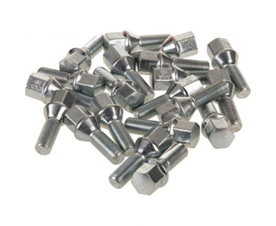 Болт колесный (20 шт; ключ 17 мм; M12x1.25x28; конус; цинк) SKYWAY S10601003 