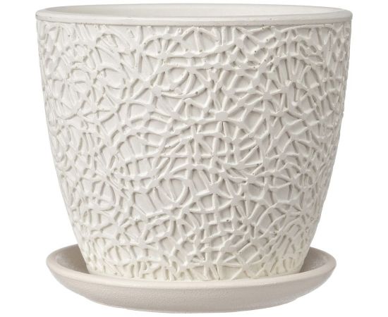Горшок ООО КОМПОЗИТ Паутинка белый бутон №4. КБ-Б4-178-03 