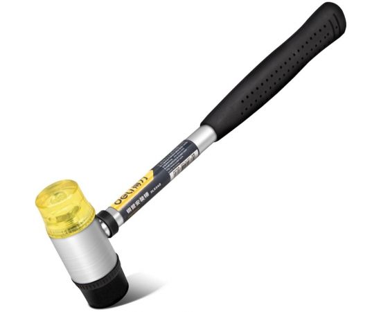 Рихтовочный молоток DELI DL5340 длина 315 мм, боек резина+пластик, стальная рукоять 104491 