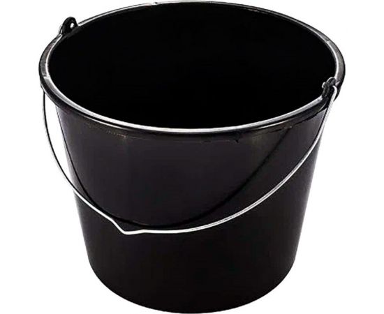 Строительное ведро Тара.ру 16 л, круглое, с металлической ручкой, черное 26240 
