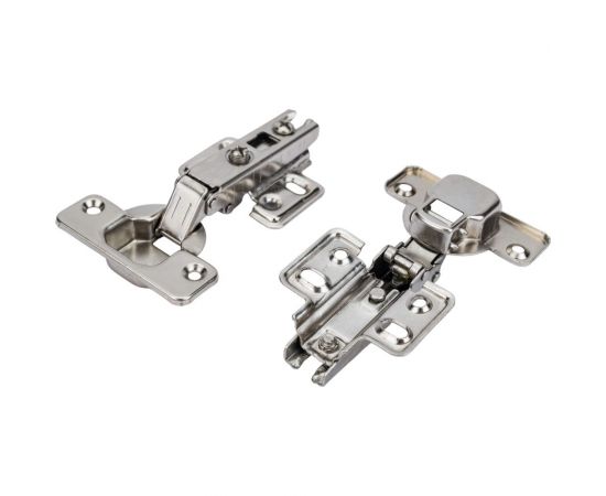 Мебельная петля для накладных дверей, в сборе с пластиной под шуруп Левша O35, 110мм, Н=0 (2 шт.) У8-3619 