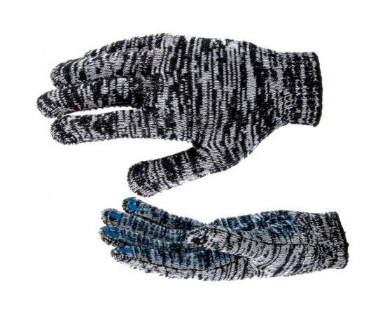 Трикотажные перчатки Россия, меланж, ПВХ-покрытие Точка, 10 класс 67789 