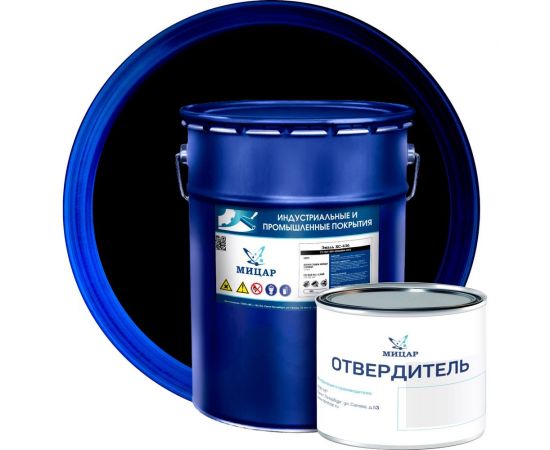 Антикоррозийная эмаль по металлу Мицар ХС-436 20 кг 0,4 кг черный 1571 