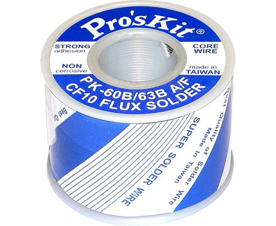 Припой PK-60B10F 1 мм, 0.25 кг, Sn60/Pb40, СF10 флюс RA ProsKit С00040217 