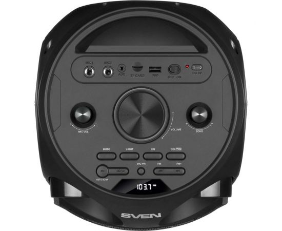 Портативная колонка SVEN АС PS-750 черная, 80 Вт, TWS, Bluetooth, FM, USB, microSD, LED-дисплей, 4400 мА*ч SV-019617 – изображение 6