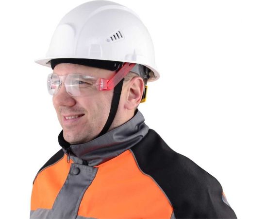 Каска РОСОМЗ СОМЗ-55 ВИЗИОН RAPID белая, с очками О15 HAMMER ACTIVE plus 78717+11530/1 – изображение 8