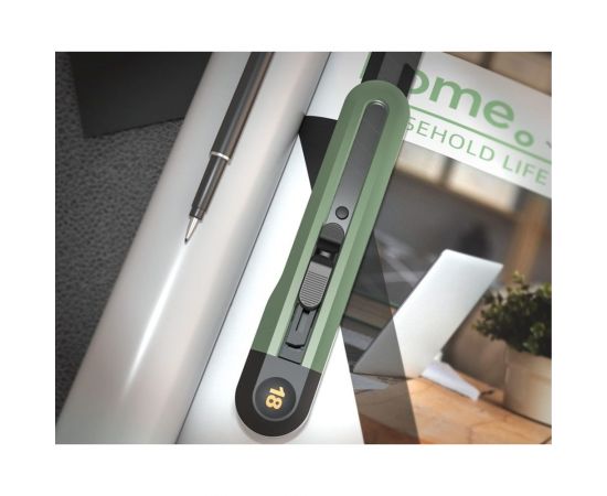 Технический нож DELI home series green ht4018l сегментированное черное лезвие 18 мм, эксклюзивный дизайн, soft touch 112888 – изображение 7