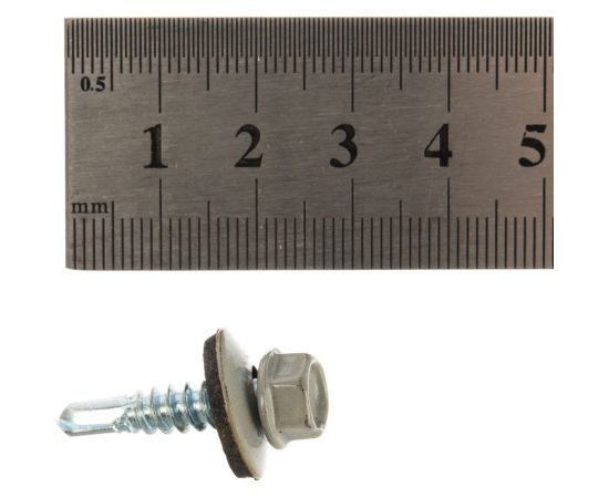 Кровельный саморез крепежная техника серый RAL 7004, 5.5х25 мм, 250 шт 420366 БК – изображение 4