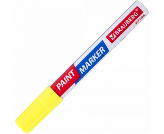 Лаковый маркер-краска BRAUBERG EXTRA paint marker 4 мм, желтый, улучшенная нитро-основа 151984 – изображение 4