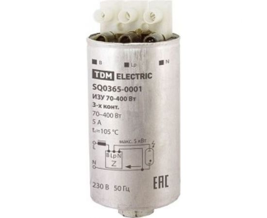 Пуско-регулирующий аппарат TDM ИЗУ 70-400 Вт 3-х контактный SQ0365-0001 – изображение 2