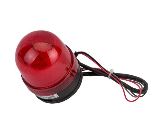 Светосигнальный маячок INNOCONT d=70мм, L=85мм, светодиод, вращение, зуммер, цвет: красный, 24VDC IP54, кабель 0.5м SL70B-024-R – изображение 2