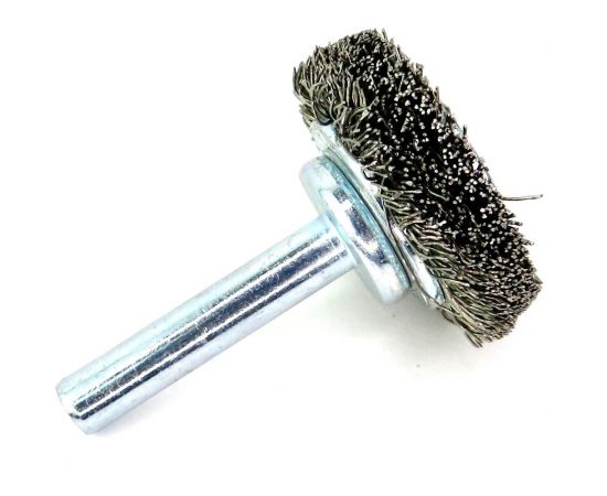 Щетка для дрели дисковая 30x10 мм, с хв-м 6 мм, гофрированная нержавеющая сталь 0.30 мм 13-180 EuroBrush EB-D30SS1 – изображение 2