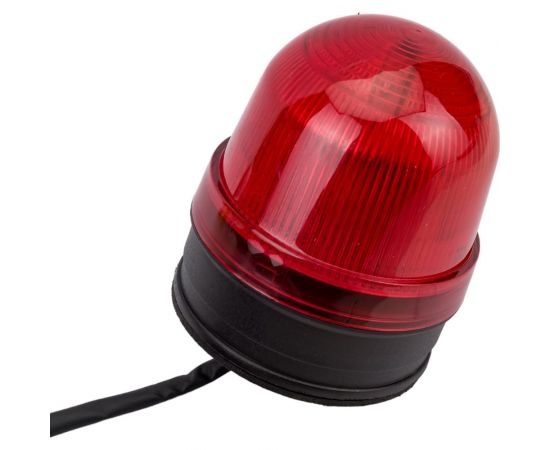 Светосигнальный маячок INNOCONT d=70мм, L=85мм, светодиод, вращение, зуммер, цвет: красный, 24VDC IP54, кабель 0.5м SL70B-024-R – изображение 3