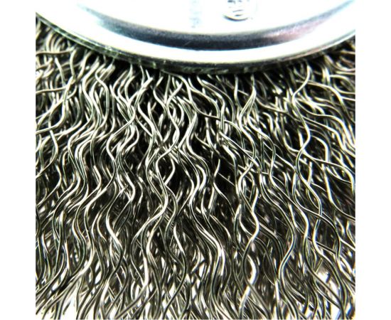 Щетка для дрели дисковая 100x10 мм, с хв-м 6 мм, гофрированная нержавеющая сталь 0.30 мм 13-174 EuroBrush EB-D100SS – изображение 3