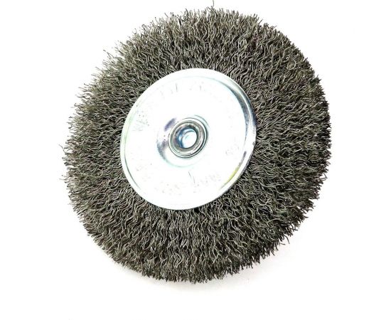 Щетка для дрели дисковая 100x10 мм, с хв-м 6 мм, гофрированная нержавеющая сталь 0.30 мм 13-174 EuroBrush EB-D100SS – изображение 2
